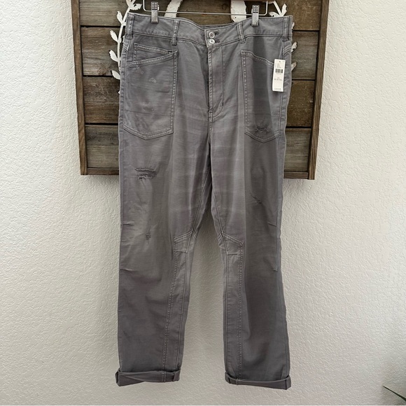 Anthropologie Pilcro The Wanderer long‎ distressed chino...